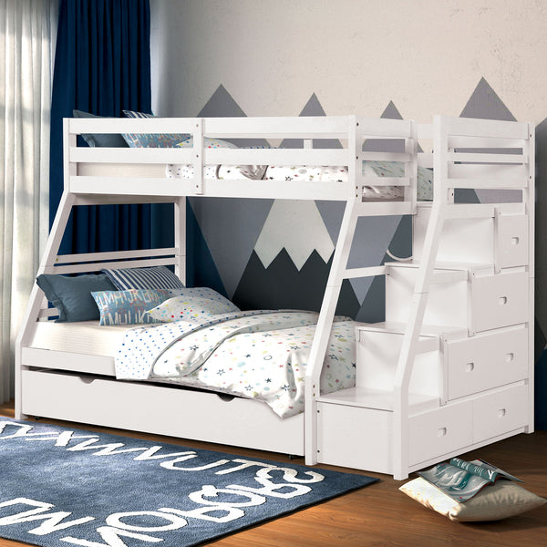 ELLINGTON - Twin/Full Bunk Bed, White - FM-BK611WH-BED