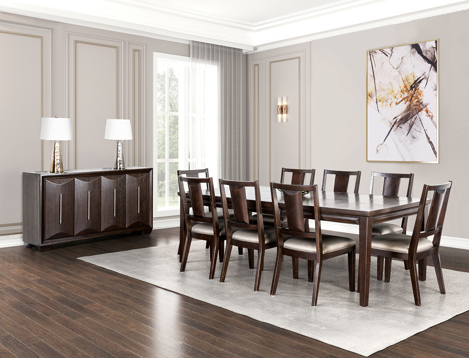 HINWITZ - 9 Pc. Dining Table Set - FM3399ES-T-9PC