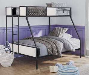 MOLTON - Twin/Full Metal Bunk Bed (K/D), Black - FM-BK904BK-TF
