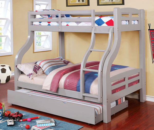 SOLPINE - Twin/Full Bunk Bed - CM-BK618GY-BED