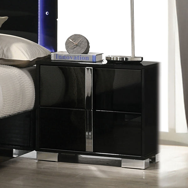 SINISTRA - Nightstand, Piano Black - FM7211BK-N