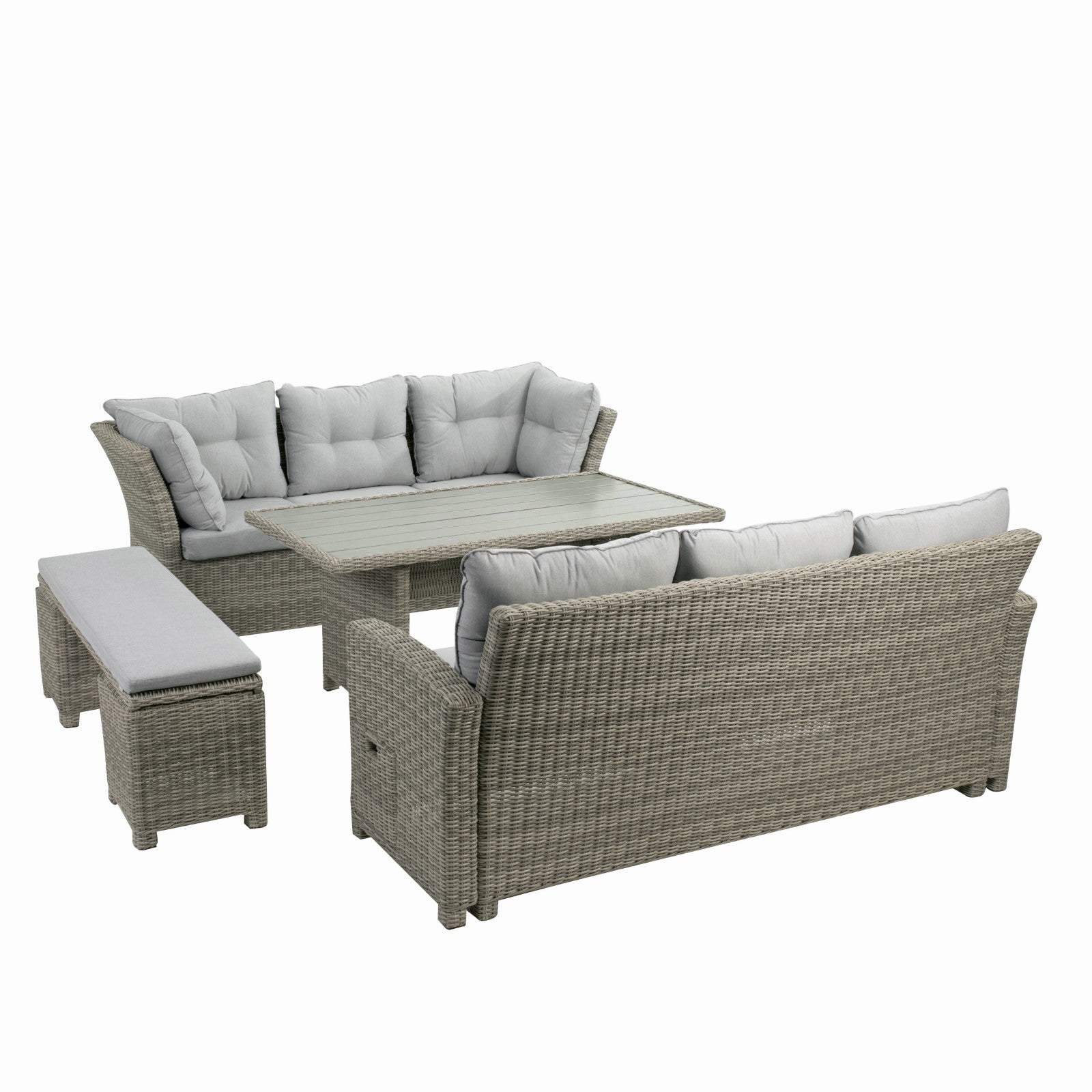 MALIA - 6 Pc. Patio Dining Set w/ Bench - GM-1001-6PC