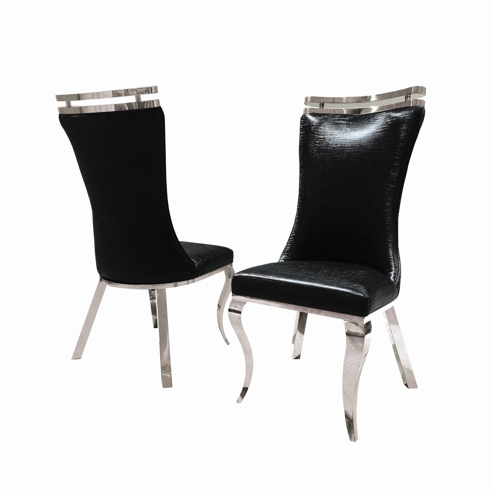 PALAZZO - Silver Chair (2/CTN) - FM33010BK-SC-2PK