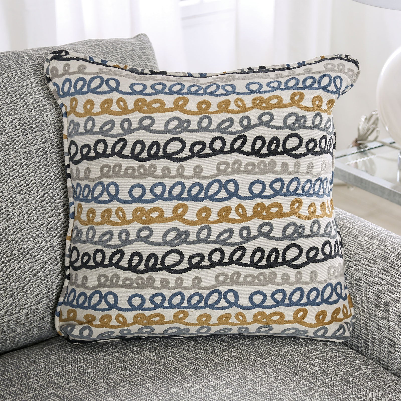 CHANCERY - Chair & Half, Gray/Navy - SM8194-CH