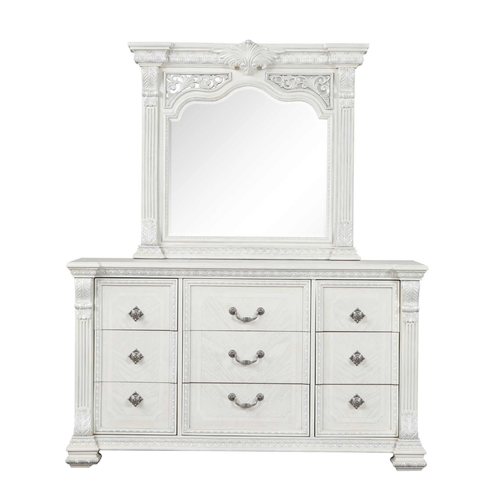 PROMENADE - Dresser w/Jewelry Box, Wire Brushed White - FM70001WH-D