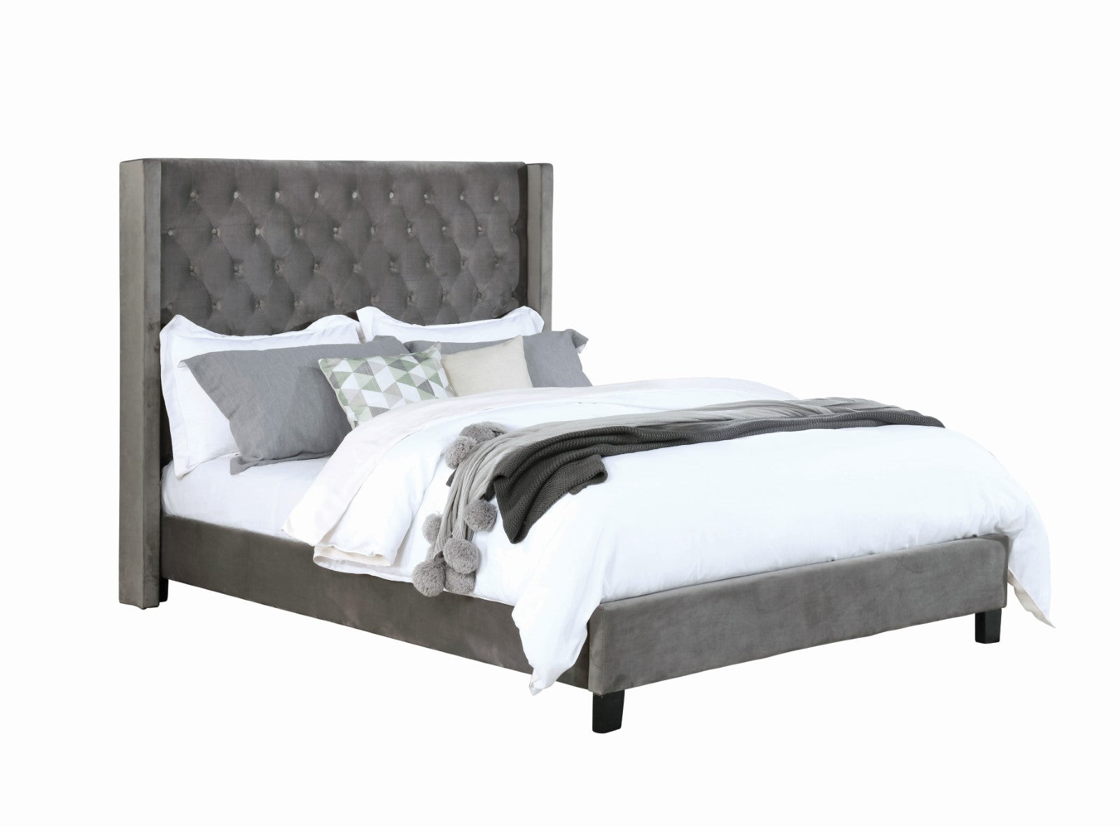RYLEIGH - E.King Bed, Gray - FM7141GY-EK-BED