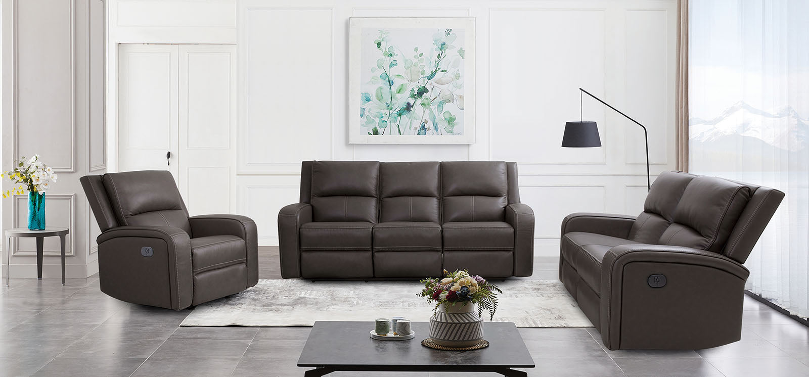 VASILIOS - Power Sofa + Loveseat - CM9914GY-PM-2PC