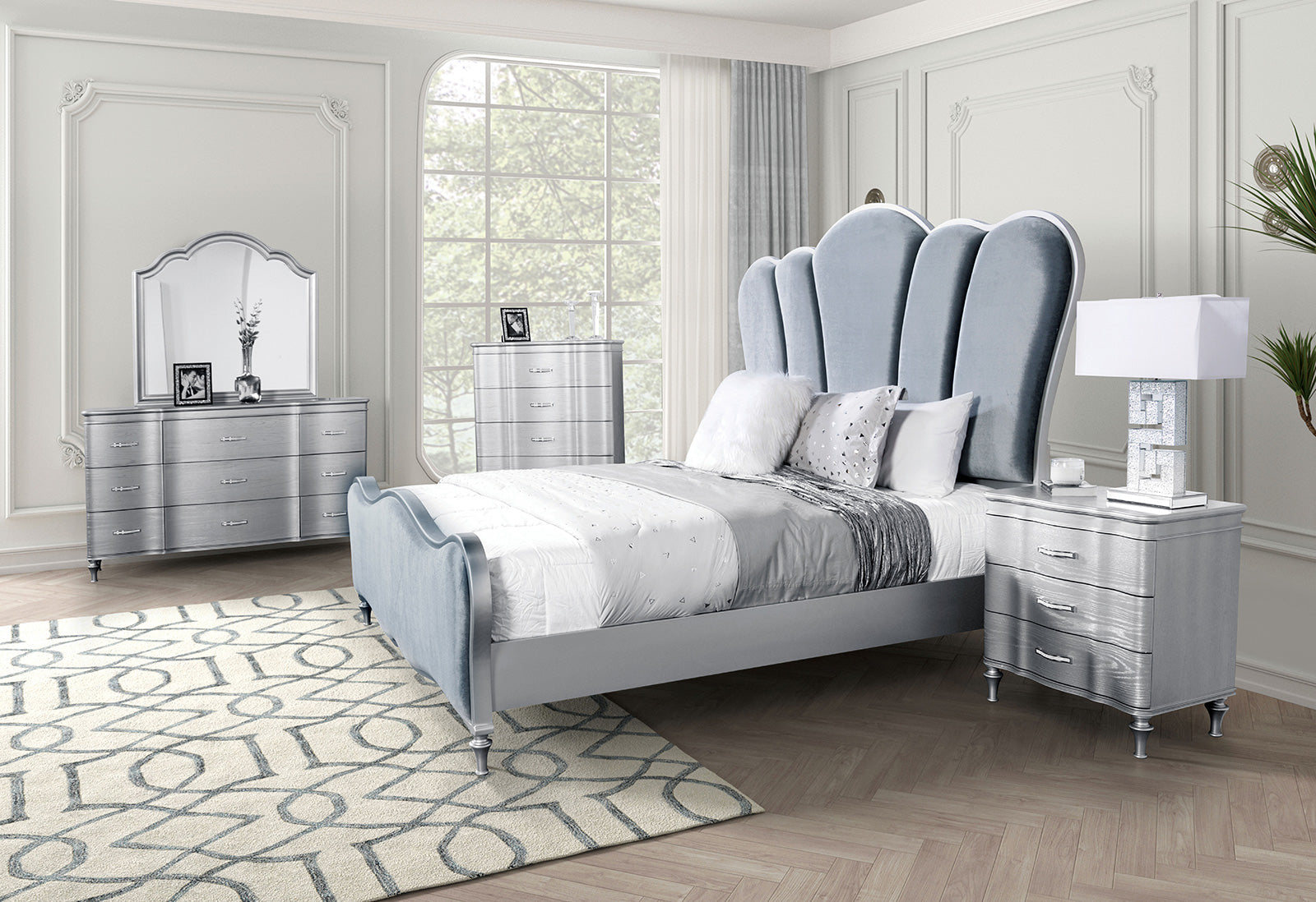ELEANORA - 4 Pc. Queen Bedroom Set - FM7416SV-Q-4PC
