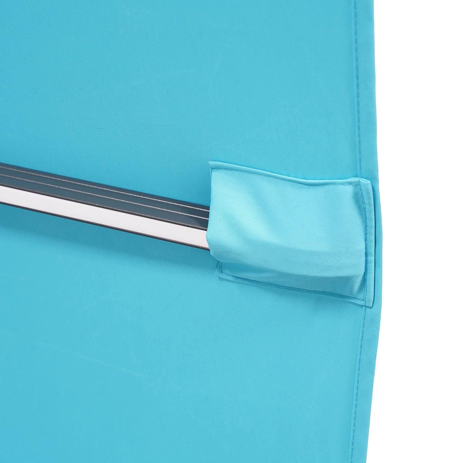 SANO - 10' SQ Umbrella, Double Top, LED Bulb + Control, Teal + Base - LA-A015TL+BASE