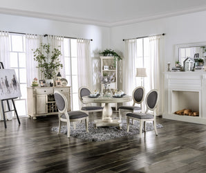 KATHRYN - 5 Pc. Round Dining Table Set - CM3872WH-RT-5PC