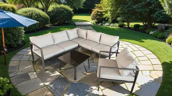 FARISHA - 4 Pc. Outdoor Sectional Set - LA-A024WH-4PK