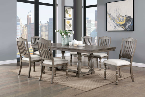 NEWCASTLE - 7 Pc. Dining Table Set - CM3254GY-T-7PC