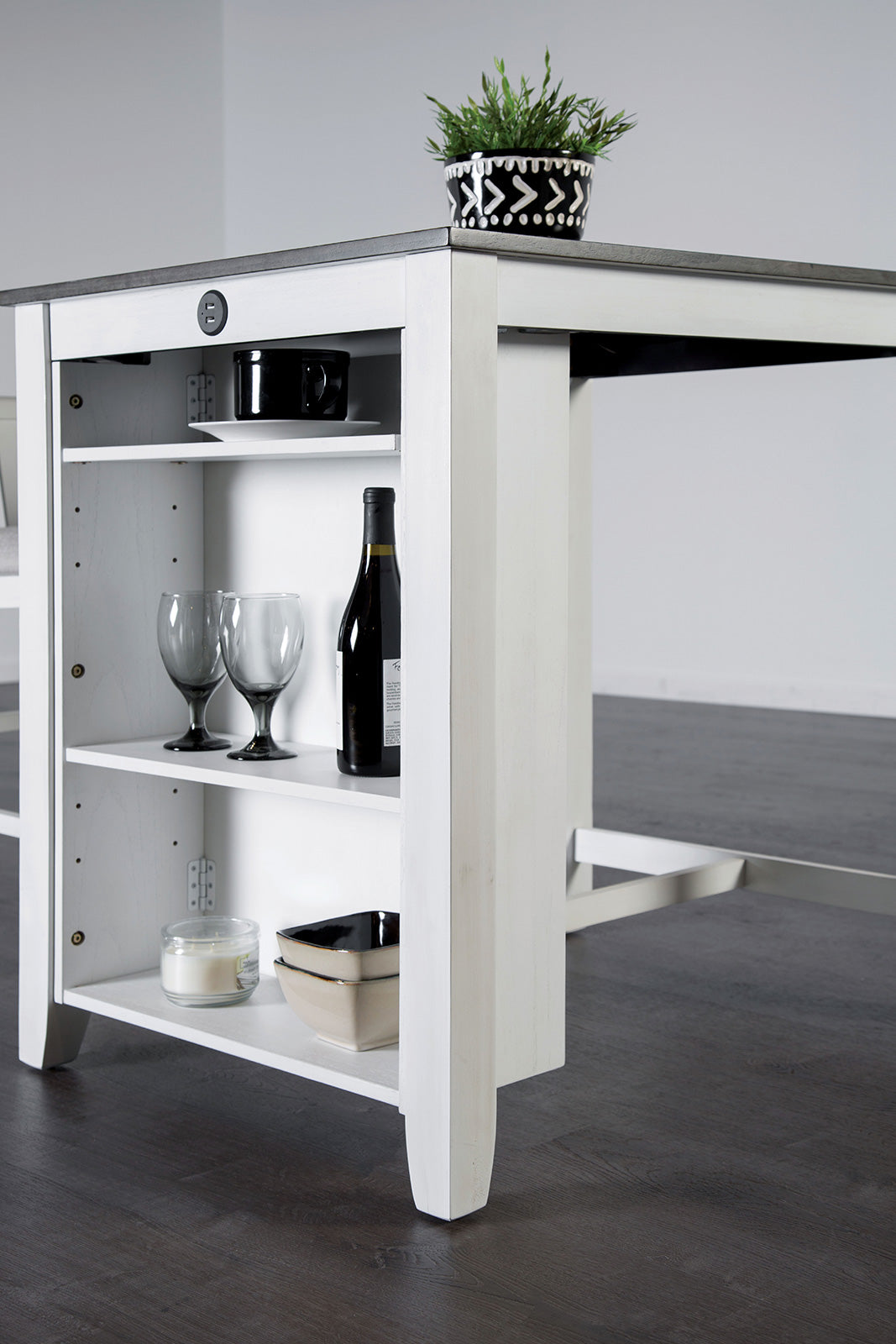LESCLES - 3 Pc. Counter Ht. Table Set - FM3423WH-PT-3PK