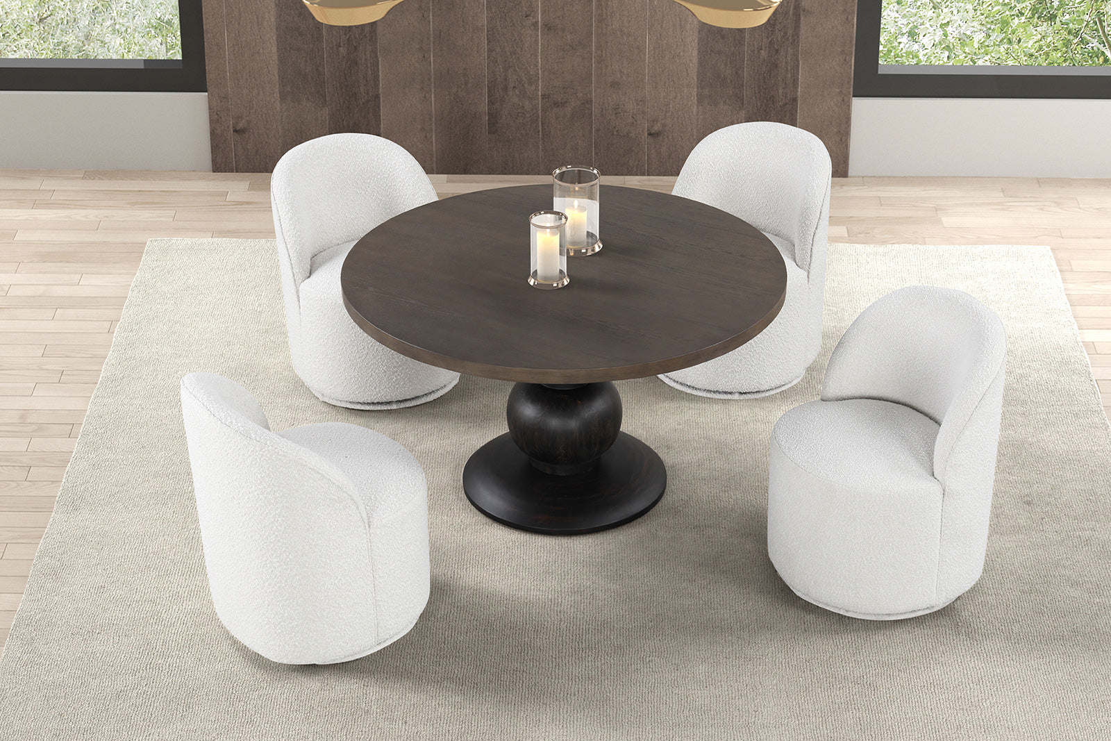 ESSEN - 5 Pc. Round Dining Set - FM3430ES-RT-5PC-01WH