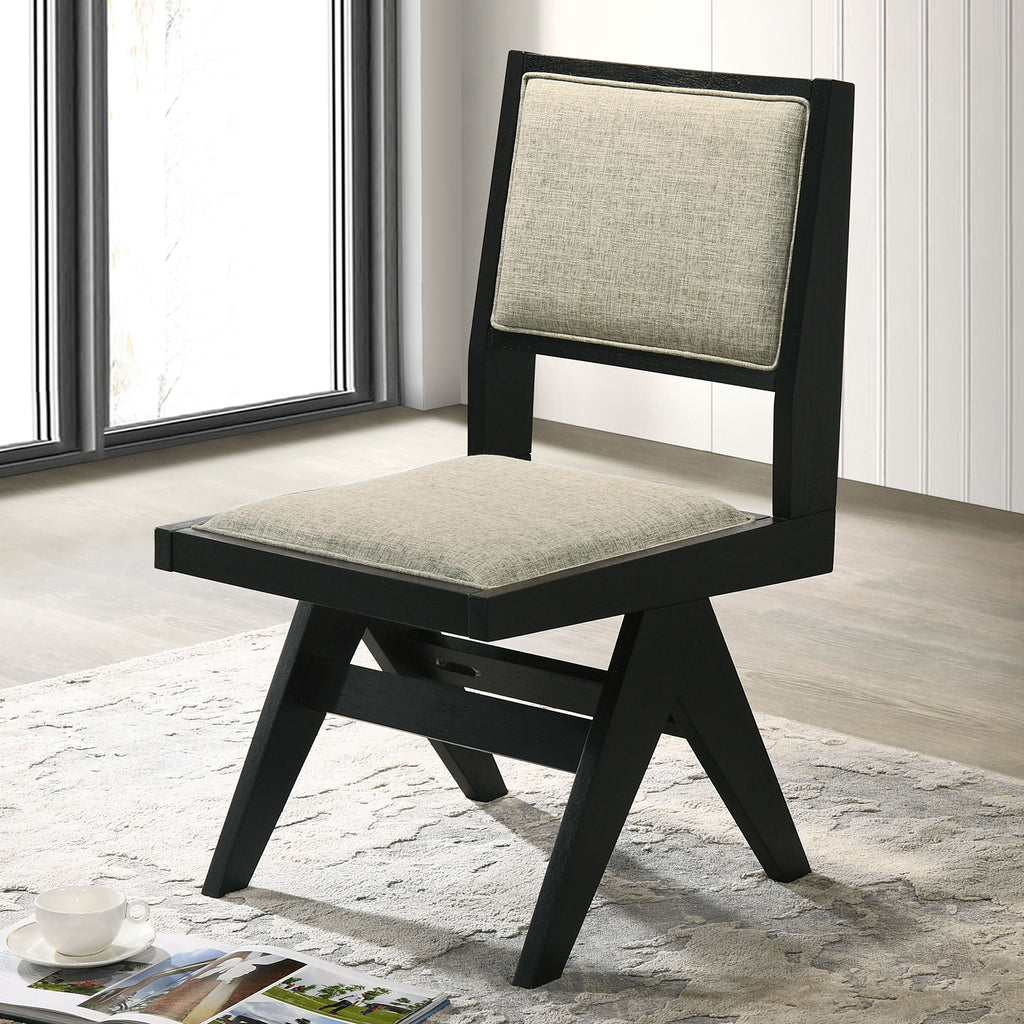 TOTTENHAM - 7 Pc. Dining Table Set (2AC+4SC) - FM3222BK-T-7PC