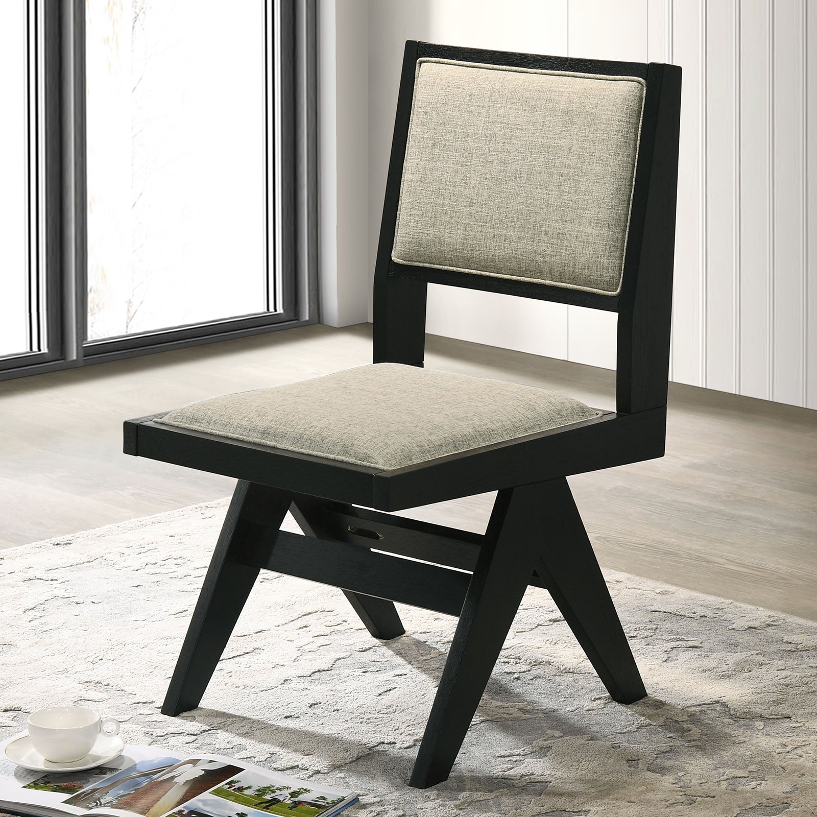 TOTTENHAM - 7 Pc. Dining Table Set (2AC+4SC) - FM3222BK-T-7PC
