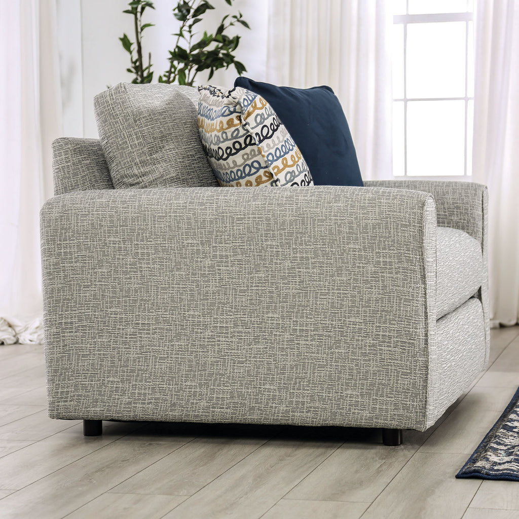 CHANCERY - Chair & Half, Gray/Navy - SM8194-CH