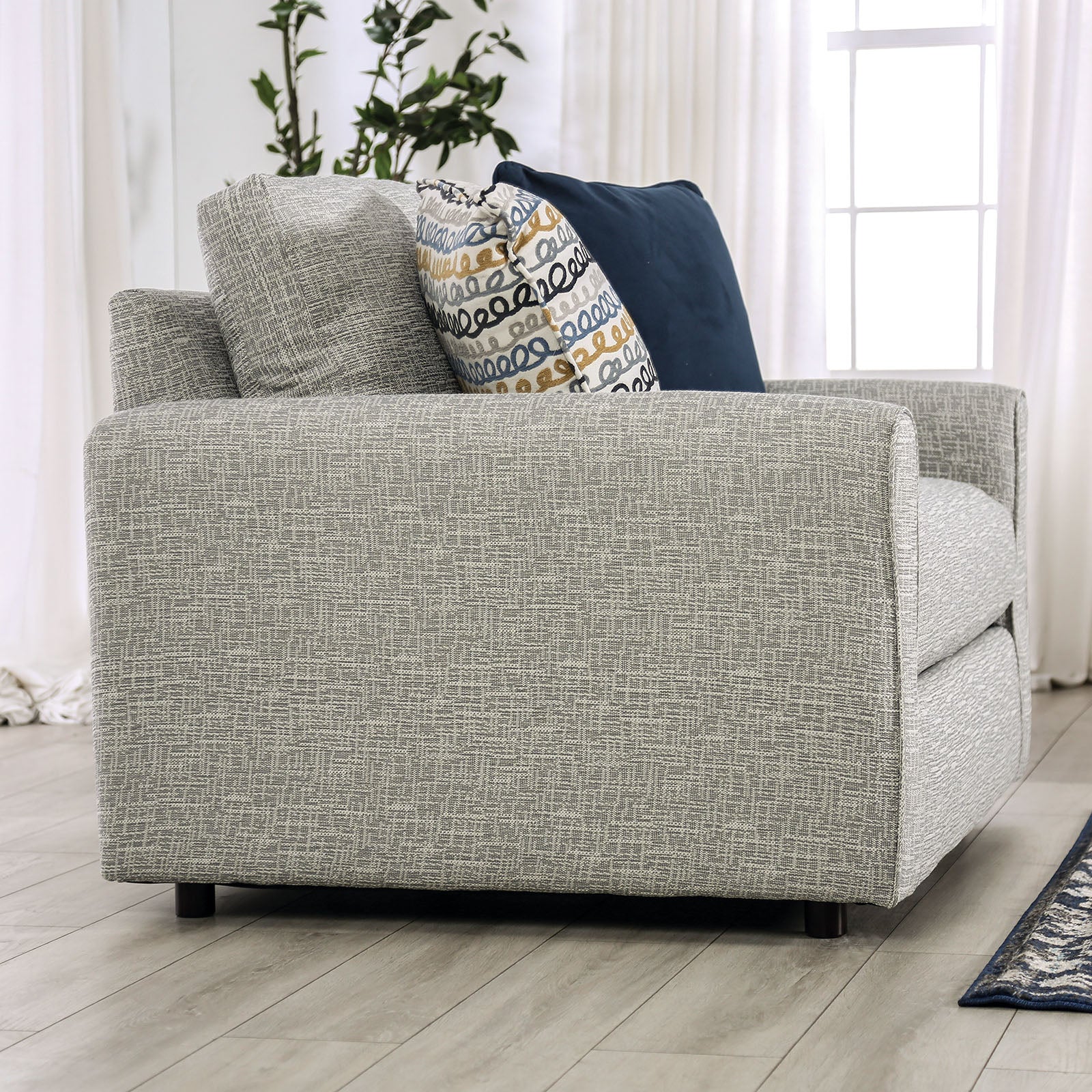 CHANCERY - Chair & Half, Gray/Navy - SM8194-CH