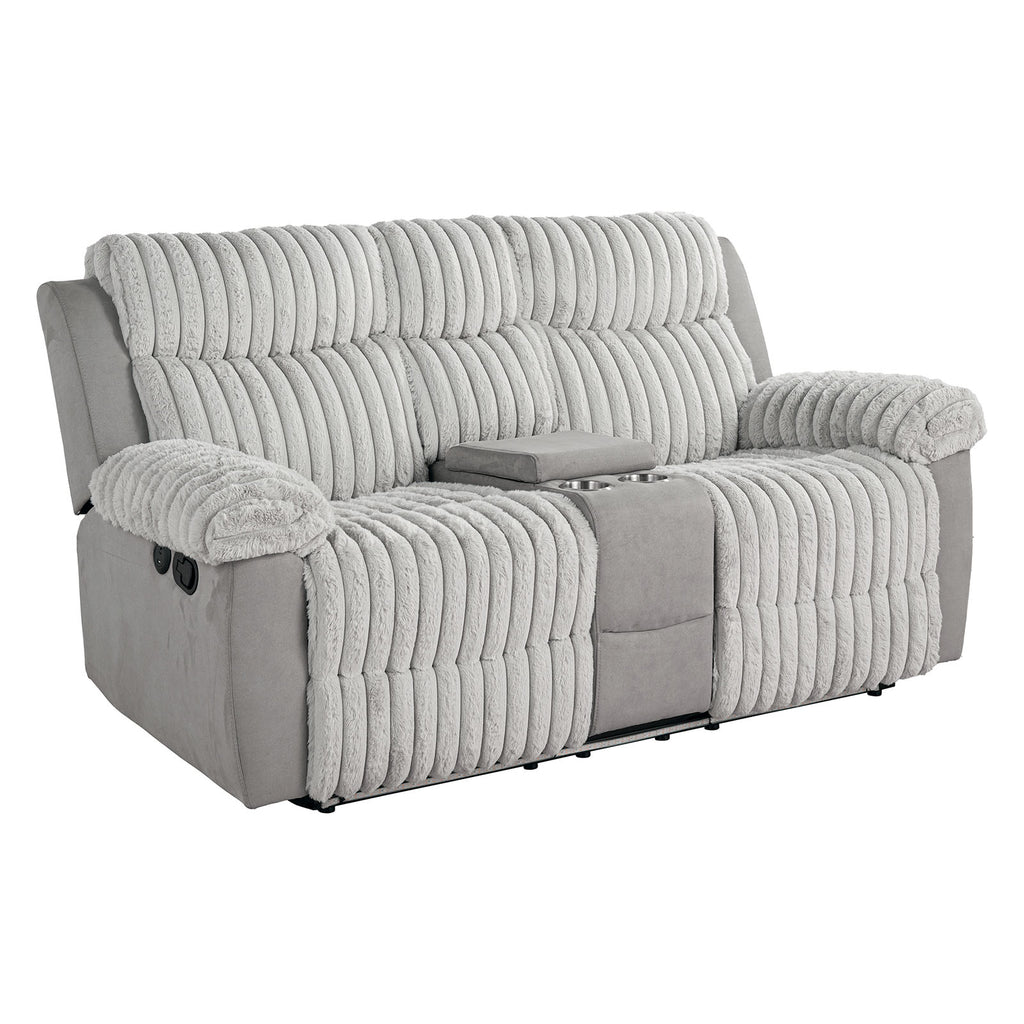 DIONYSUS - Manual Reclining Loveseat w/ Console - FM64004GY-LV-M
