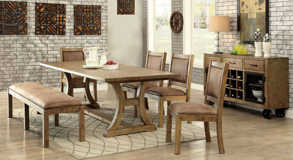GIANNA - 7 Pc. Dining Table Set (w/ 2 Wingback Chairs) - CM3829T-77-3829F-7PC