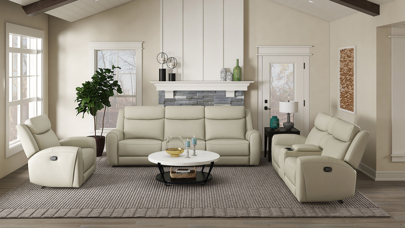 JACOBUS - Sofa + Loveseat - CM9986BG-M-2PC