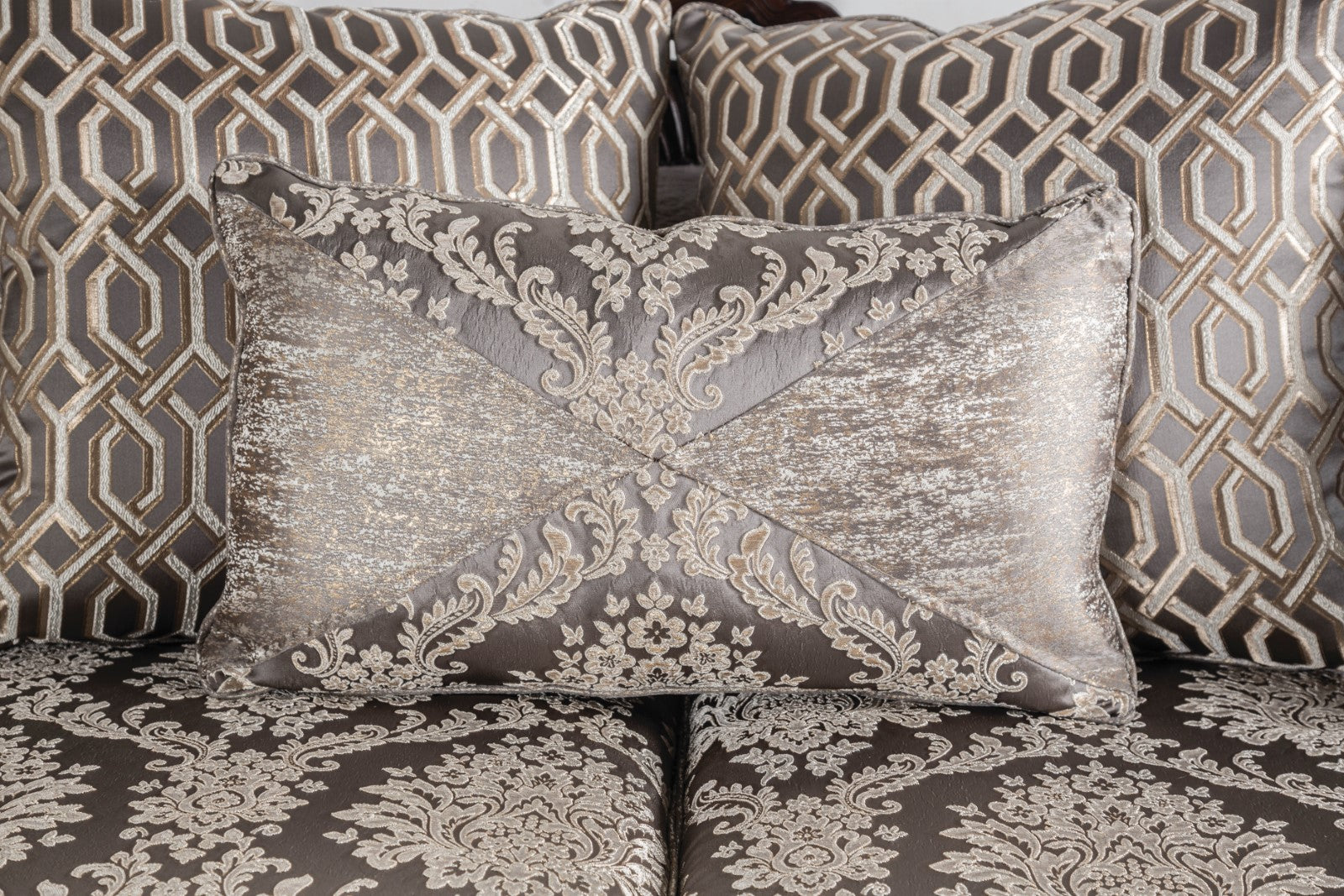 CATALONIA - Sofa, Beige/Dark Cherry - SM6451-SF