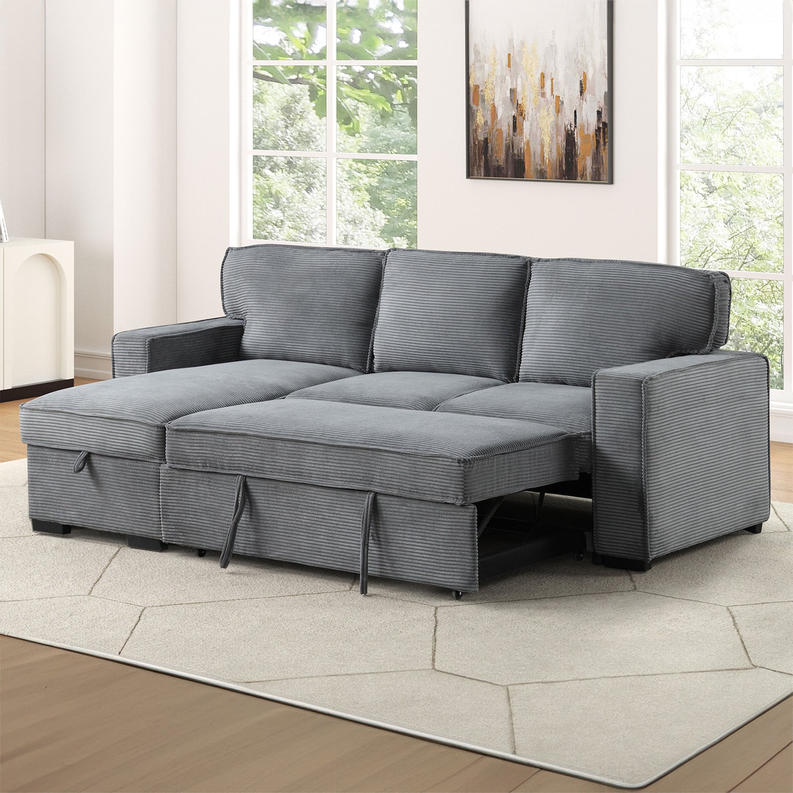 WINSFORD - Sectional Reversible Chaise Storage - FM6967GY-SECT