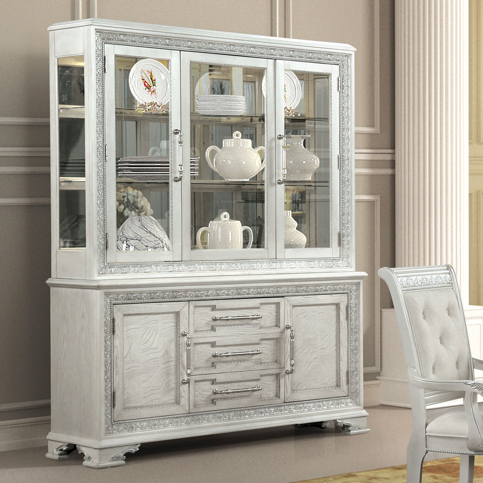 STELLA MIA - Hutch Buffet - FM31000WH-HB-SET