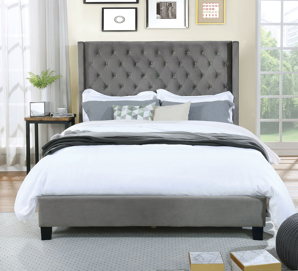 RYLEIGH - E.King Bed, Gray - FM7141GY-EK-BED