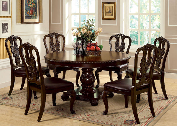 BELLAGIO - Table + 6 Wooden Chairs - CM3319RT-7PC-WOOD