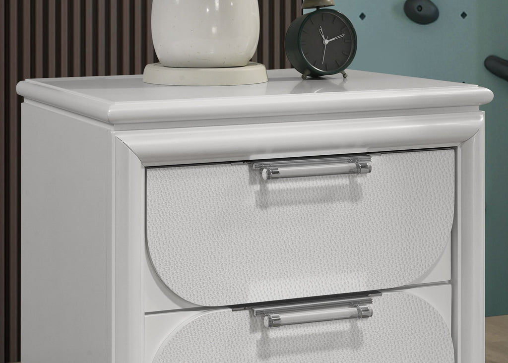 LAREINA - Full Bed, Pearl White - FM72081WH-F-BED
