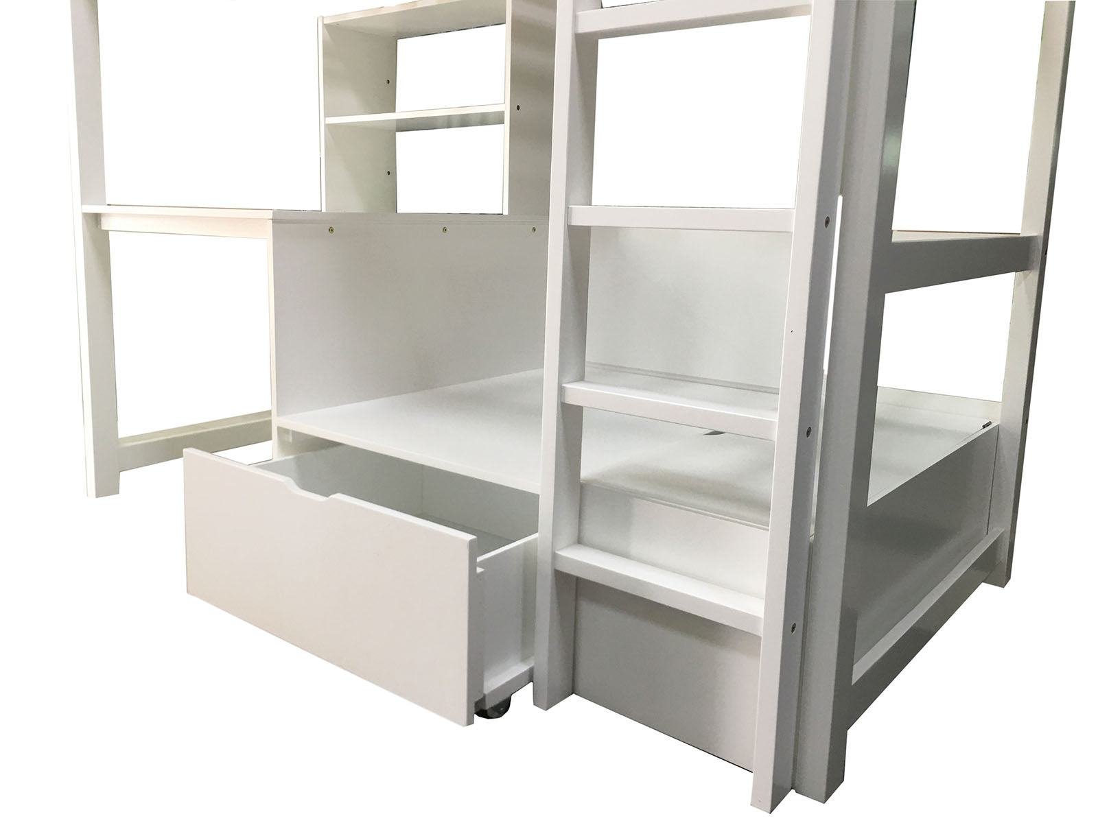 CALLISTUS - Twin Workstation Loft Bed - CM-BK828WH-BED