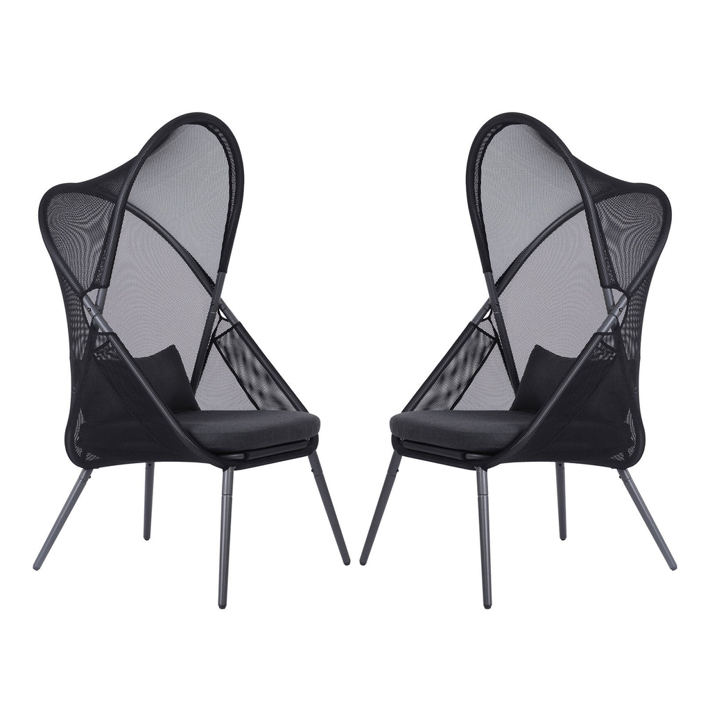 ALVERTA - Foldable Chair, Black - GM-1014BK-2PK