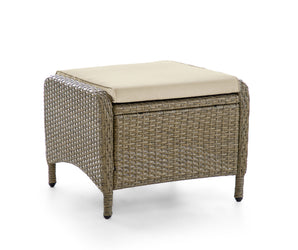 MACKAY - Ottoman (2/CTN), Beige/Natural Teak - GM-2003-2PK