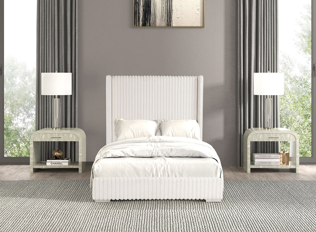 CADWELL - E.King Bed, White - FM7120WH-EK