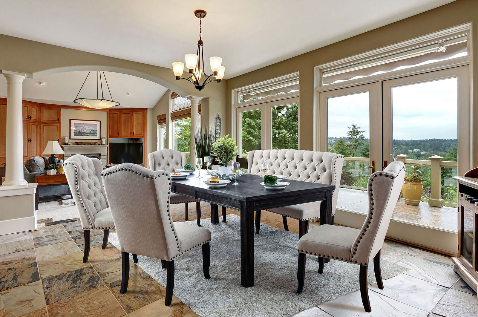 SANIA - 9 Pc. Dining Table Set - CM3324BK-T-84-9PC