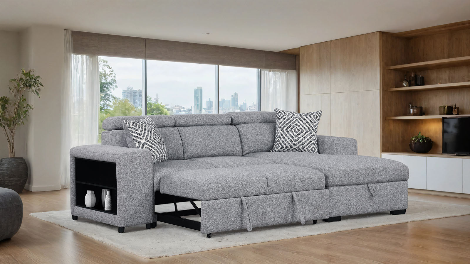 CHATTERIS - Right-Chaise Sectional - FM64000GY-SECT-R