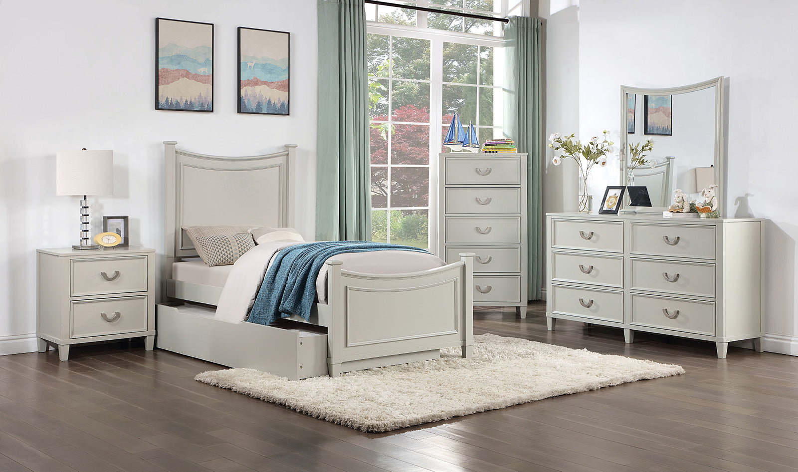 LYCORIDA - Full Bed w/ Trundle - CM7477GY-F-BED+TR