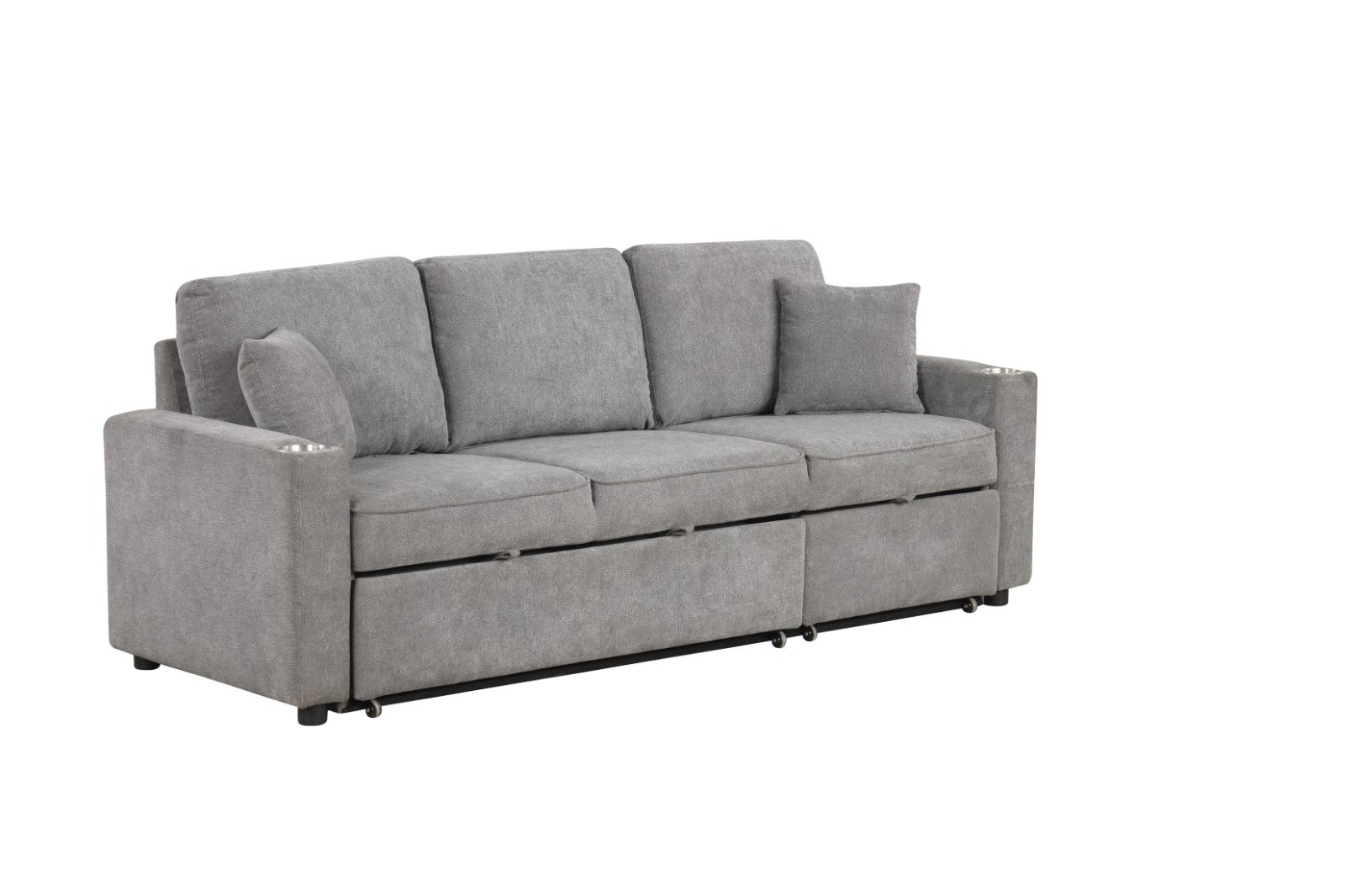 KENDAL - Sleeper Sofa Sectional w/ Cupholder - FM6965GY-SF-PK