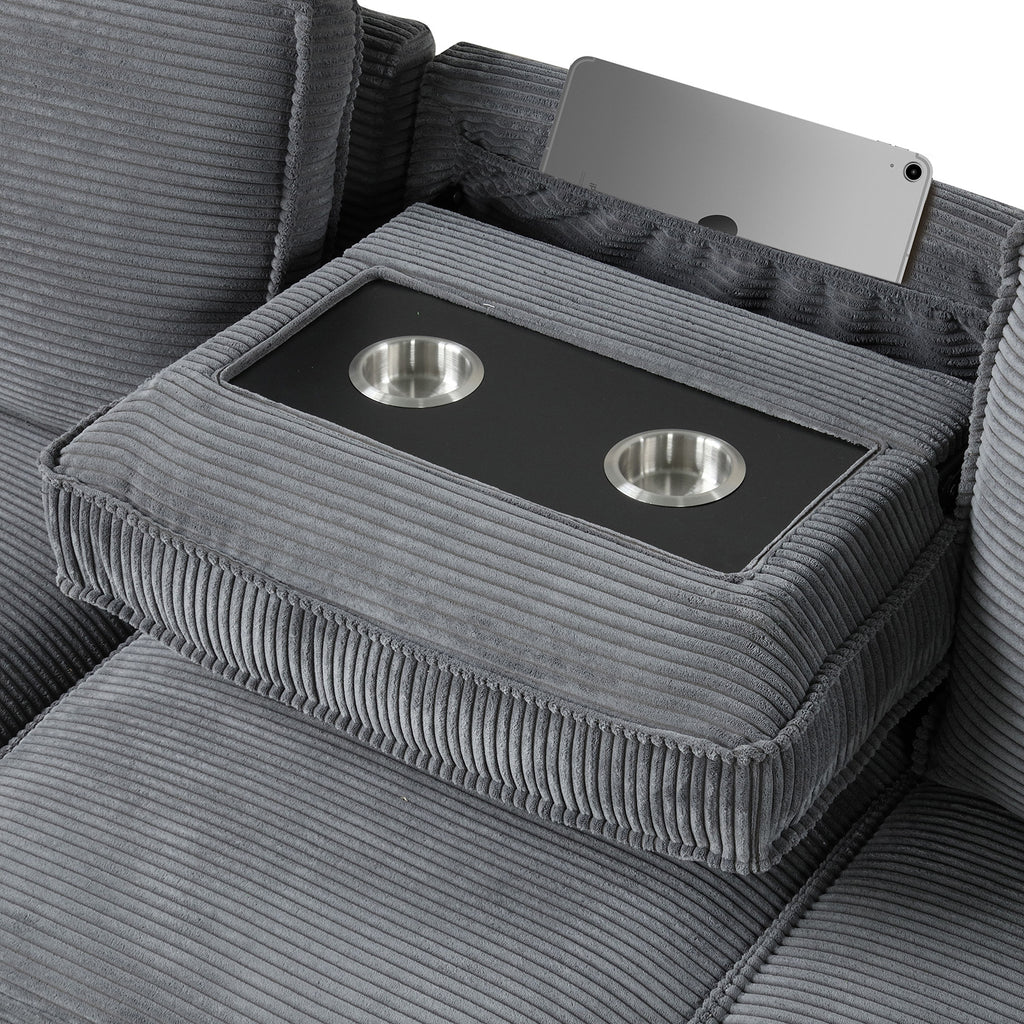 WINSFORD - Sectional Reversible Chaise Storage - FM6967GY-SECT