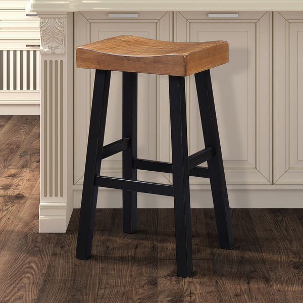 BIASCA - 29" Stool, (2/CTN), Oak/Black - FM-BR3001BR-29-2PK