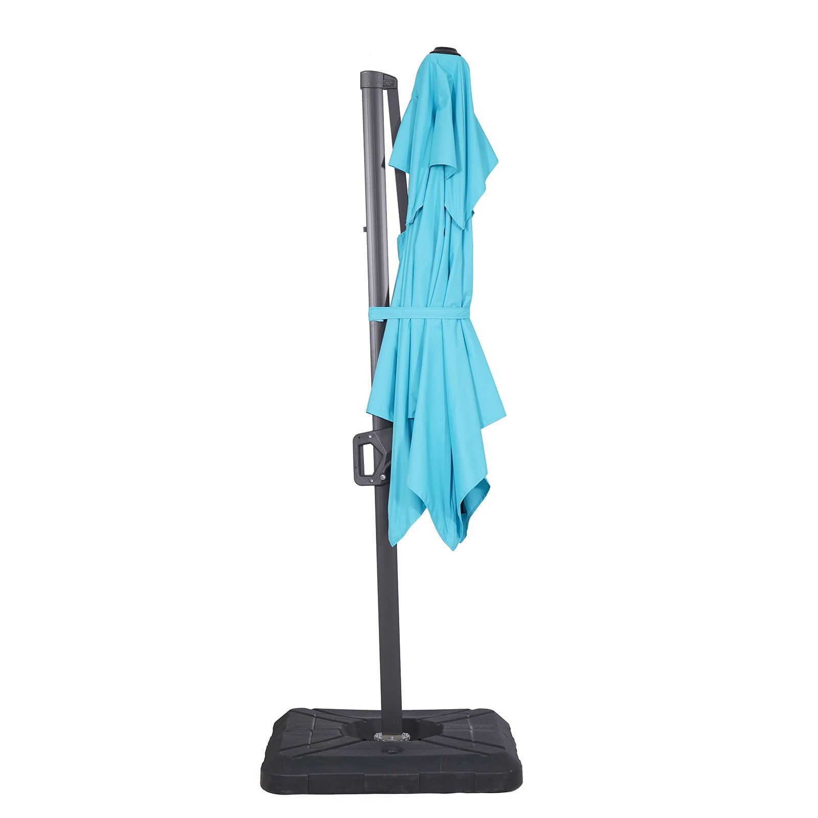 FIDA - 8' Square Umbrella, Double Top, Teal + Base - LA-A029TL+BASE