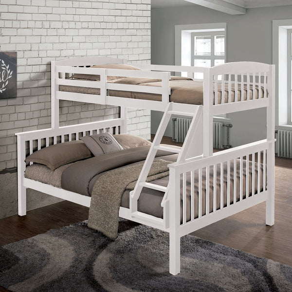 BROOKINGS - Twin/Full Bunk Bed, White - NX-BK001WH-BED
