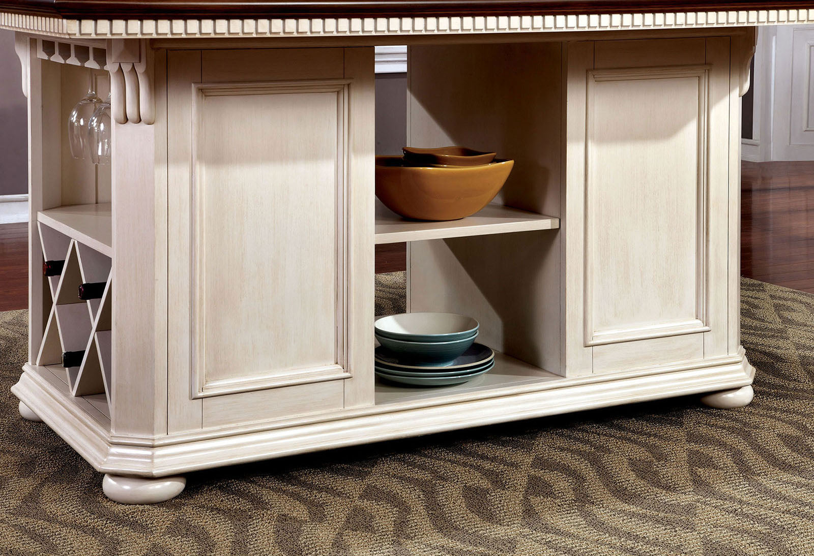 SABRINA - 9 Pc. Counter Ht. Table Set w/ Stools - CM3199WC-PT-9PC-ST
