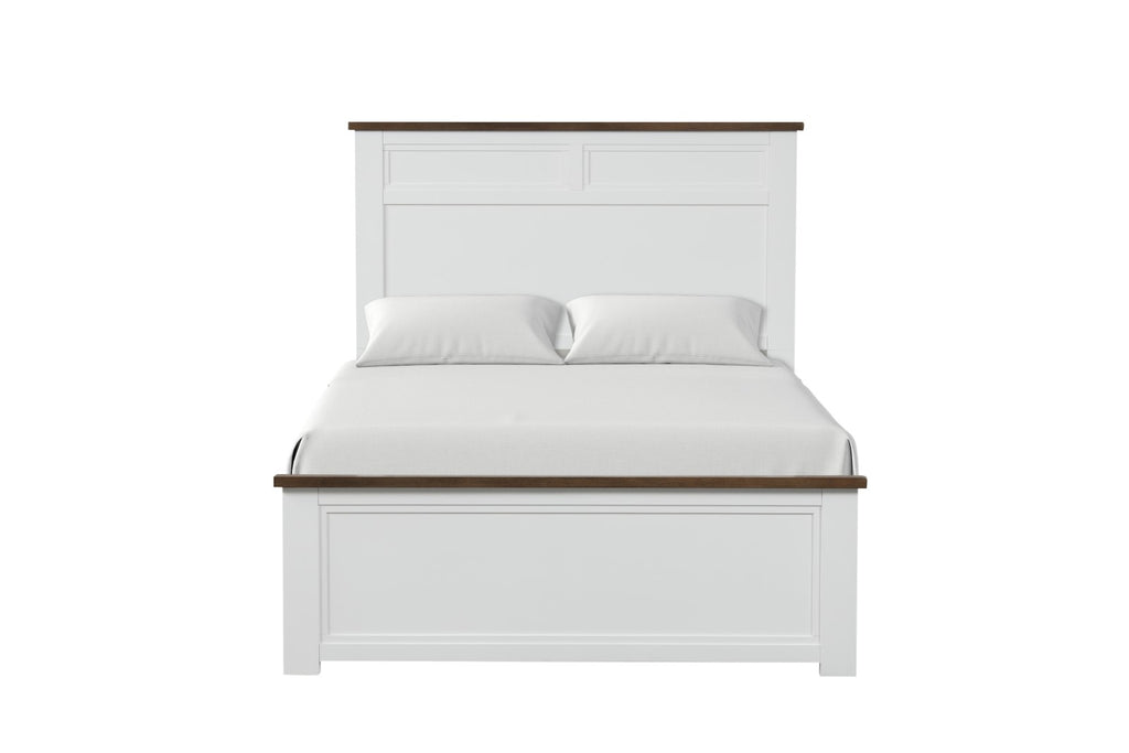 PINETOP - Twin Bed, White/Dark Brown - FM7171WH-T-BED