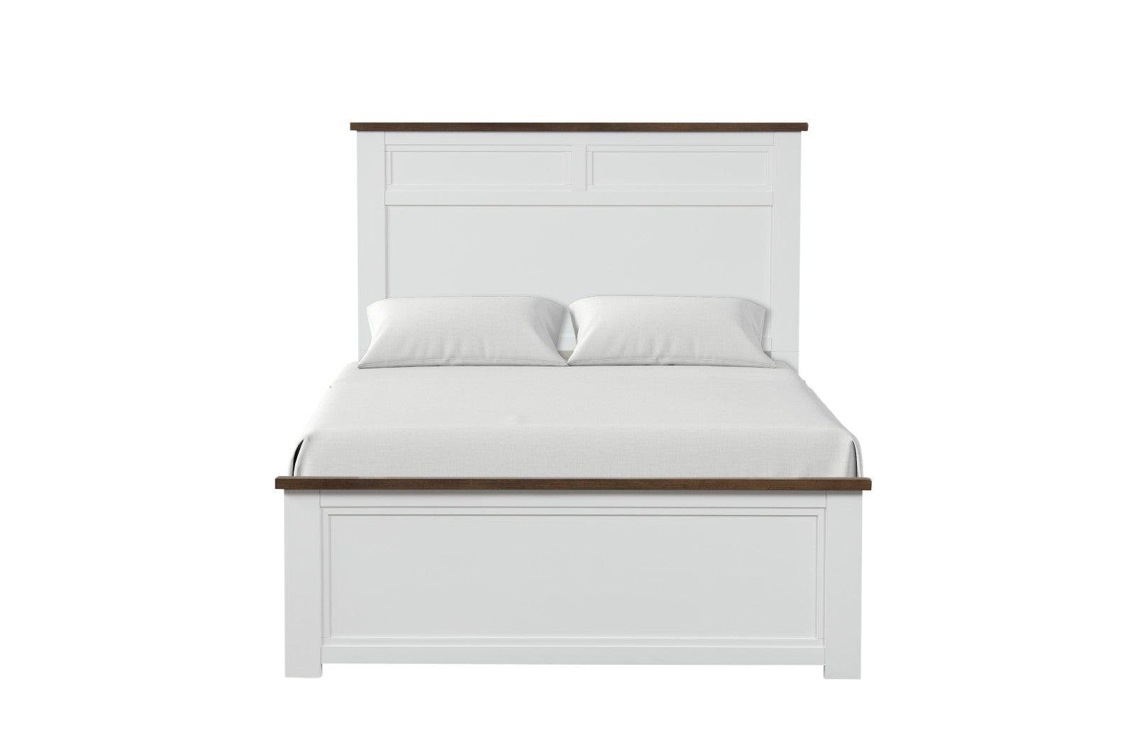 PINETOP - Twin Bed, White/Dark Brown - FM7171WH-T-BED
