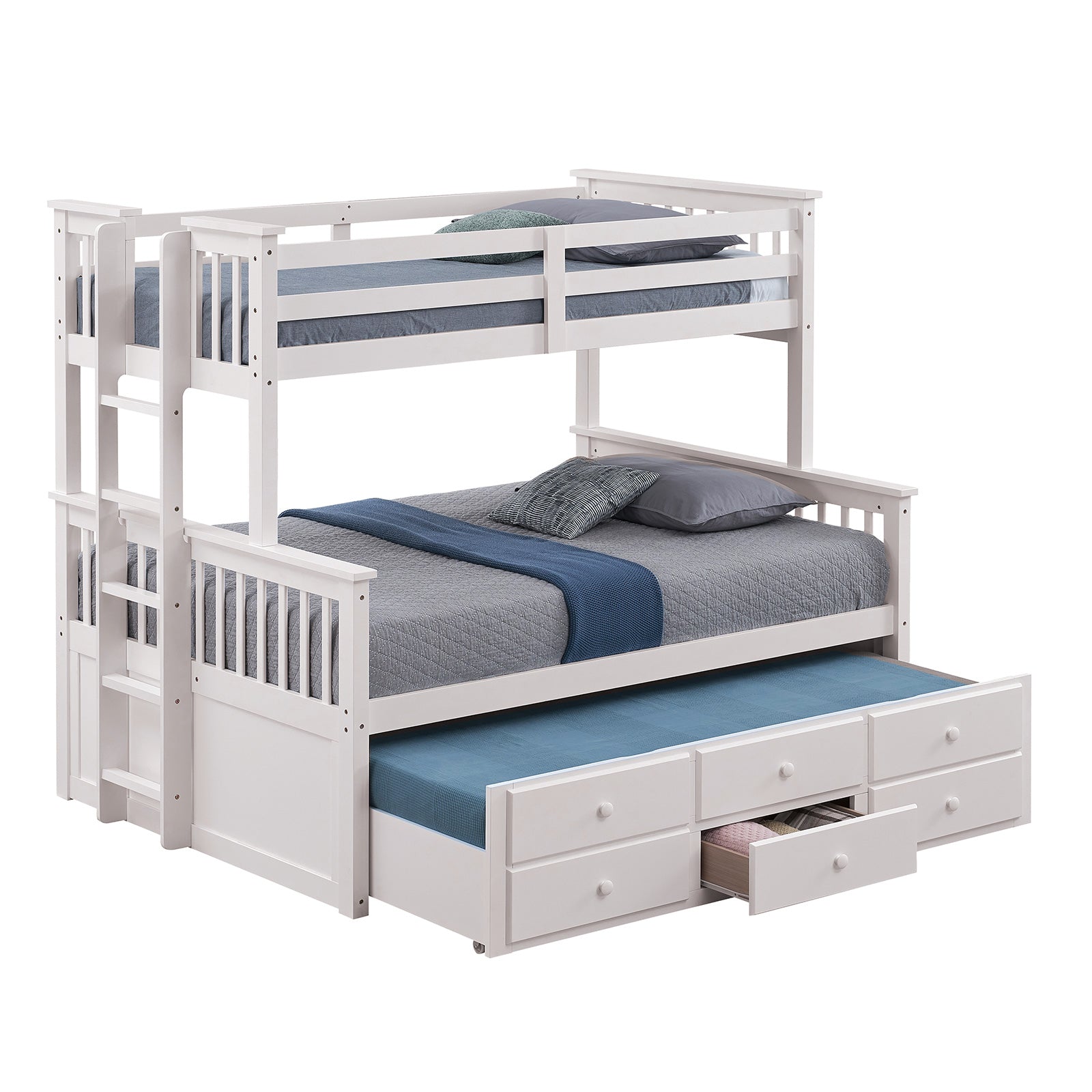 UNIVERSITY - Twin/Full Bunk Bed, White - FM-BK458F-WH-BED