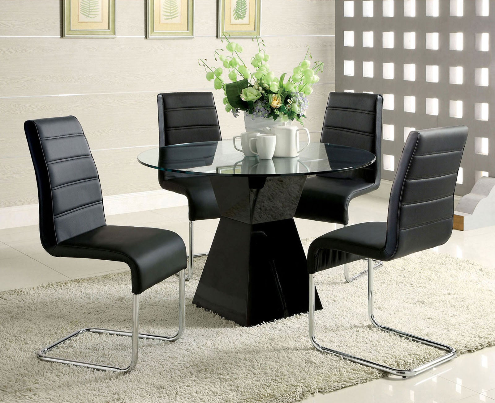MAUNA - 5 Pc. Dining Table Set - CM8371BK-T-5PC