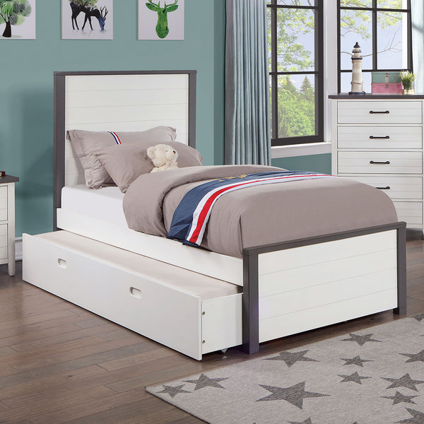 PRIAM - Twin Bed w/ Trundle - CM7467WH-T-BED+TR