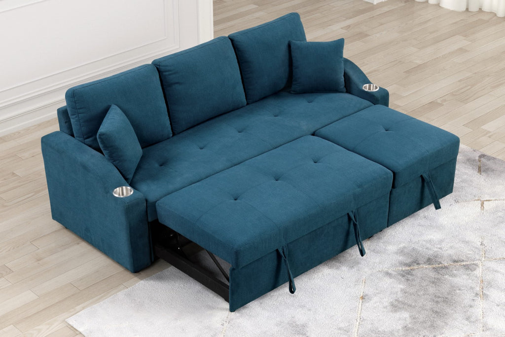 ROYDEN - Sleeper Sofa w/ Cupholder - FM6963BL-PK